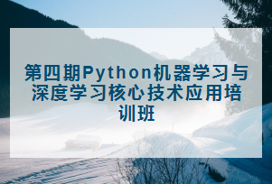 第四期Python机器学习与深度学习核心技术应用培训班