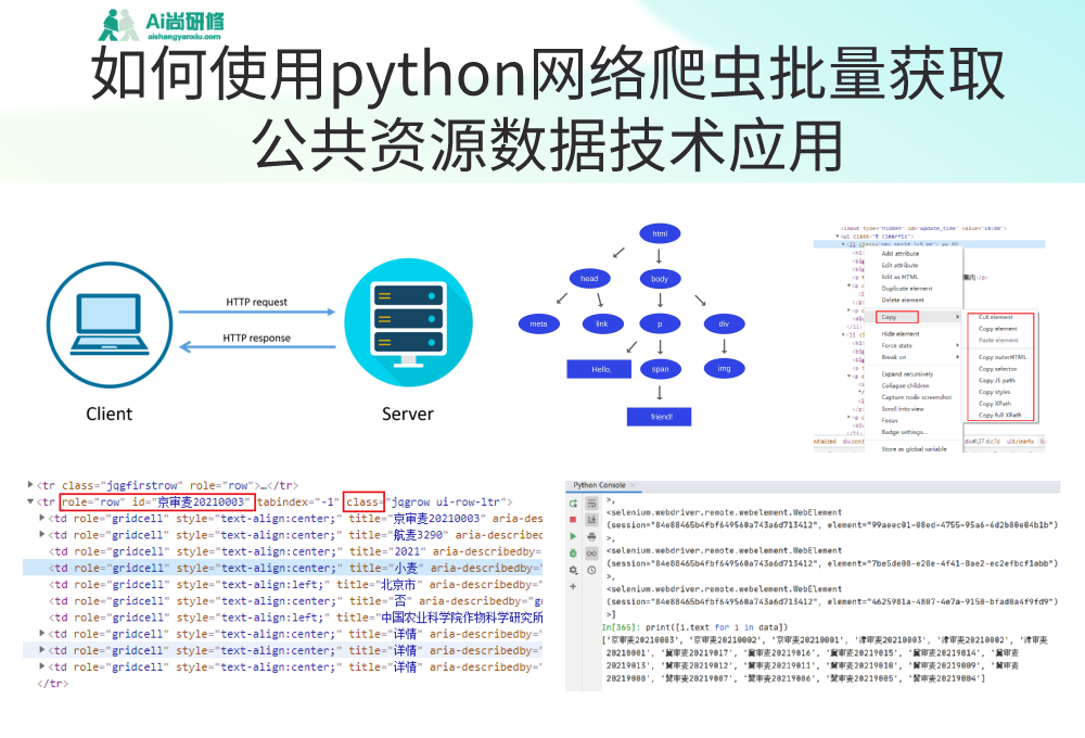 如何使用python网络爬虫批量获取公共资源数据培训班