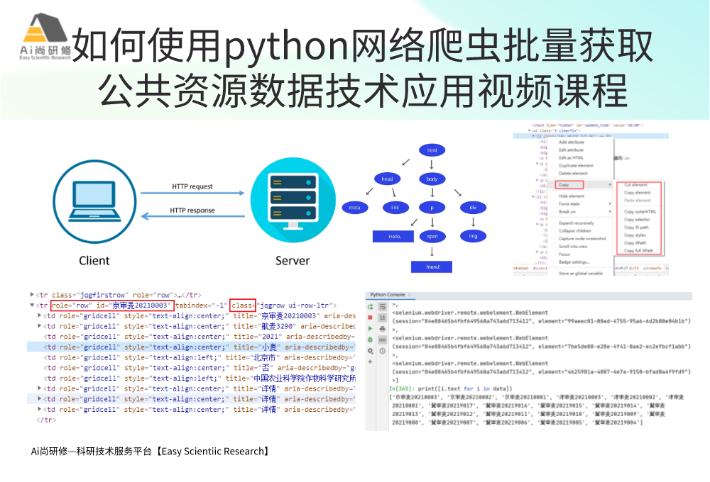 最新推荐：如何使用python网络爬虫批量获取公共资源数据实践技术应用视频课程