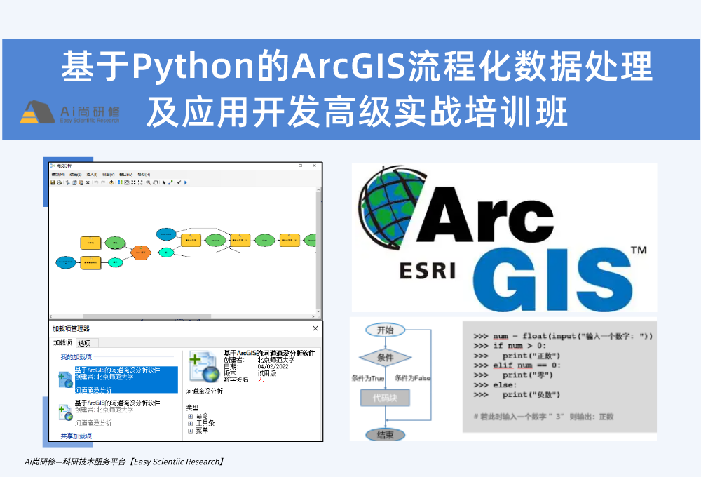 直播课：基于Python的ArcGIS流程化数据处理及应用开发高级实战培训班