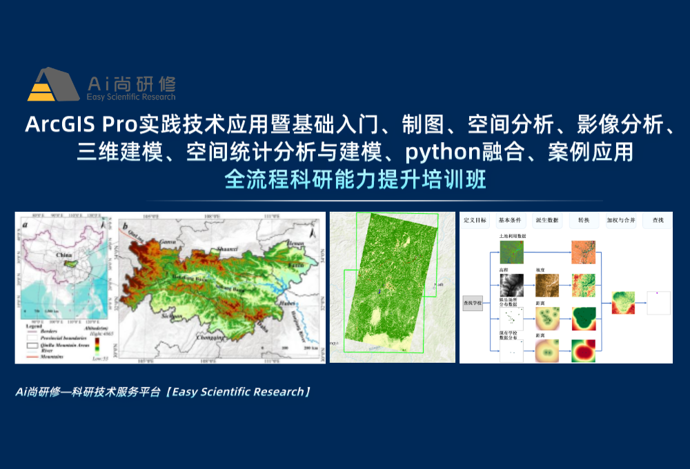 【五天】ArcGIS Pro实践技术应用 暨基础入门、制图、空间分析、影像分析、三维建模、空间统计分析与建模、python融合、案例应用全流程科研能力提升培训班
