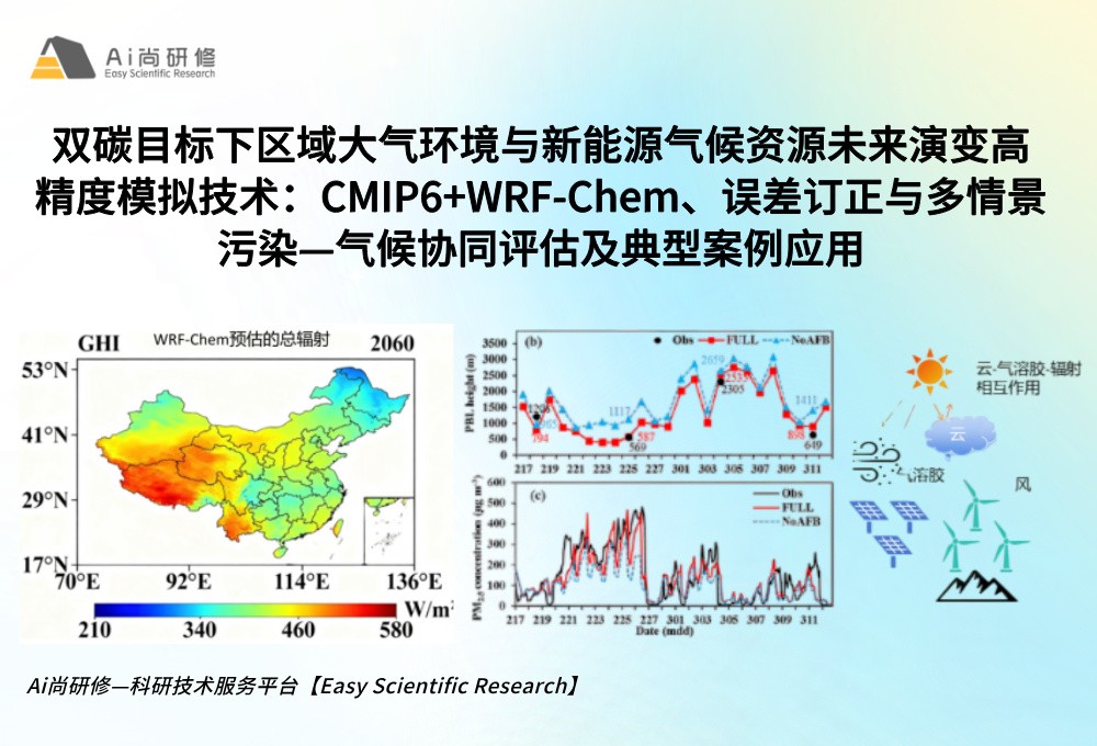 双碳目标下区域大气环境与新能源气候资源未来演变高精度模拟技术：CMIP6+WRF-Chem、误差订正与多情景污染—气候协同评估及典型案例应用培训班