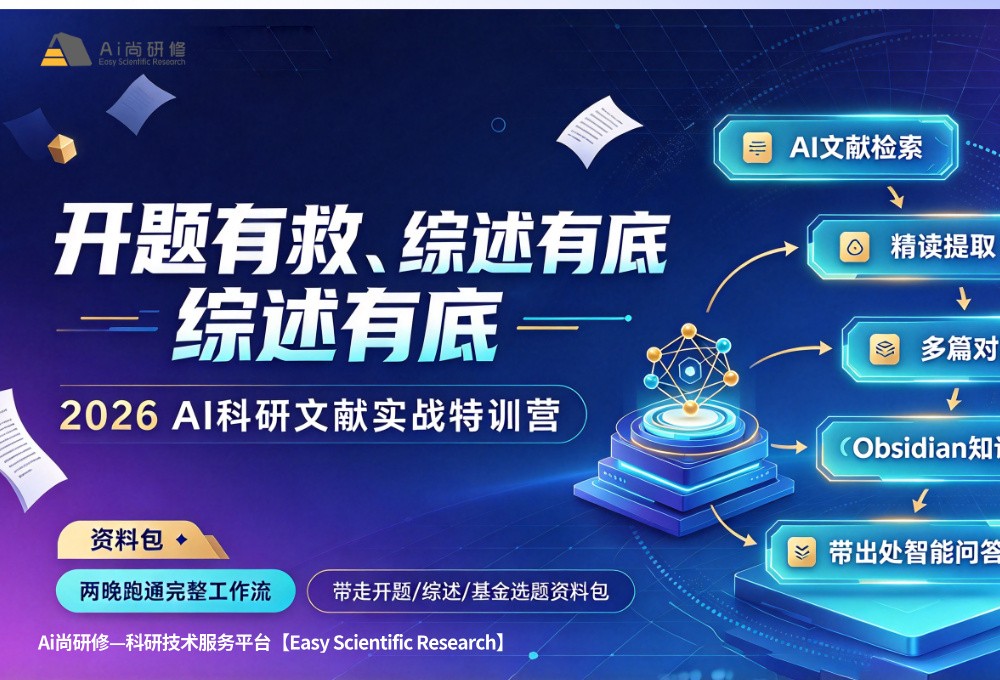 直播课：开题有救、综述有底：2026 AI科研文献实战特训营